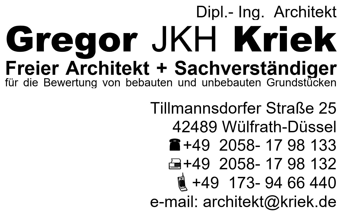 Visitenkarte Gregor JKH Kriek